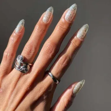 Translucent glitter nails