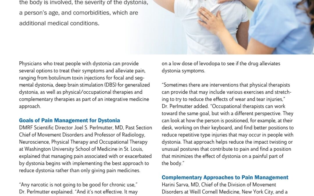 Pain management options for dystonia