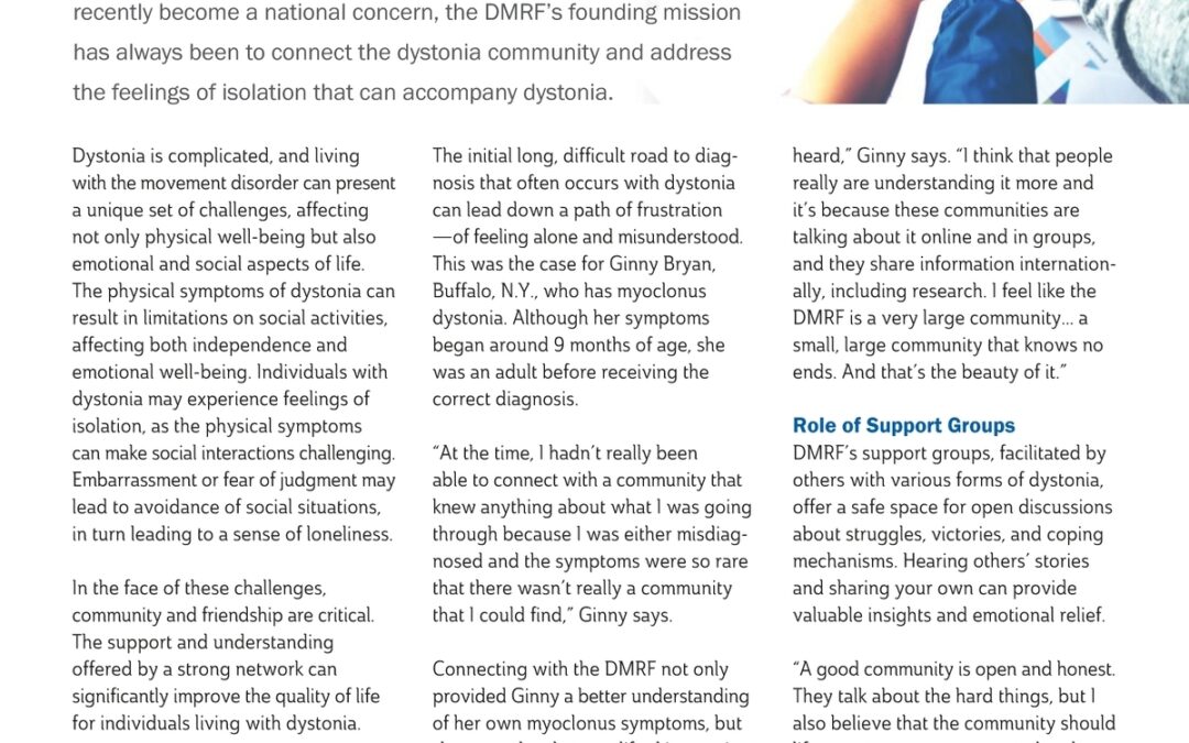 Community and friendship are essential to living better with dystonia