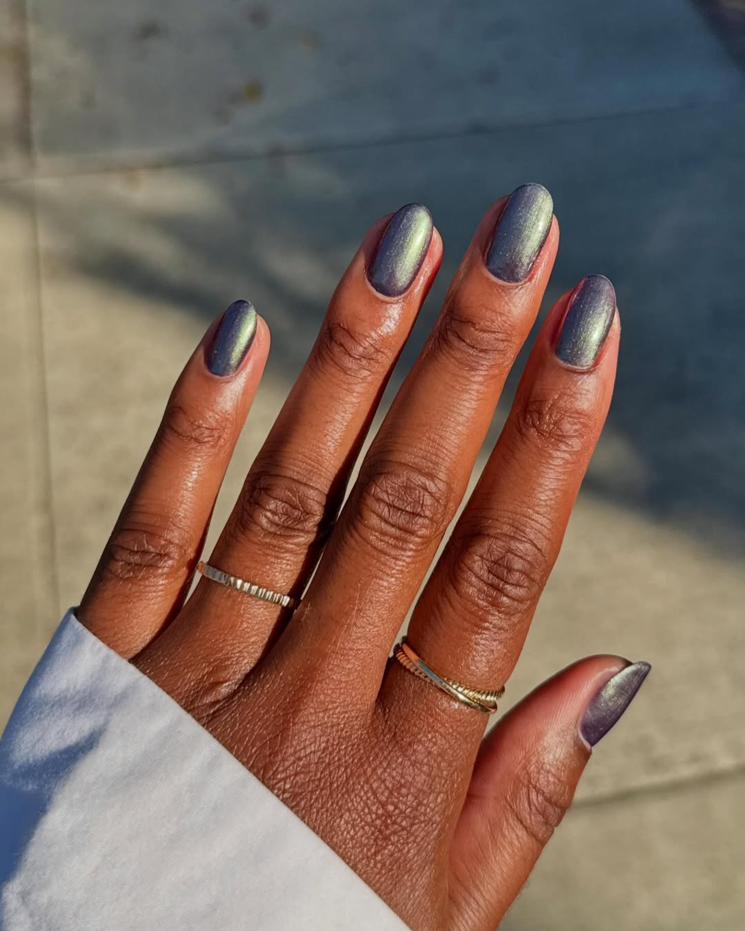 Dolphin Skin Nails Are the Cool-Girl Manicure Taking Over Winter