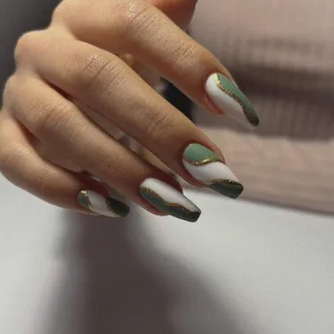 green and white coffin nails