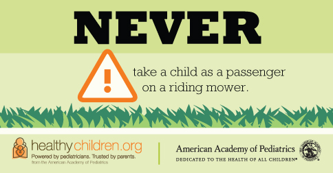 Never take a child as a passenger on the lawnmower - picture