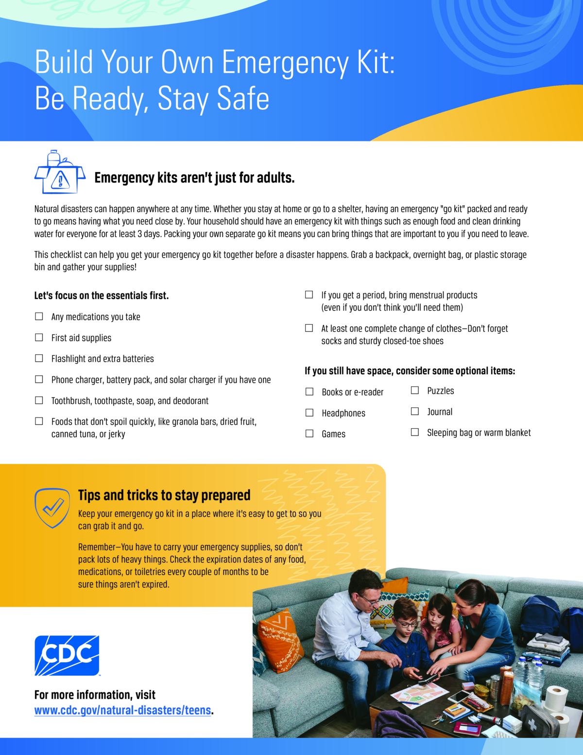 Teen Emergency Kit Checklist